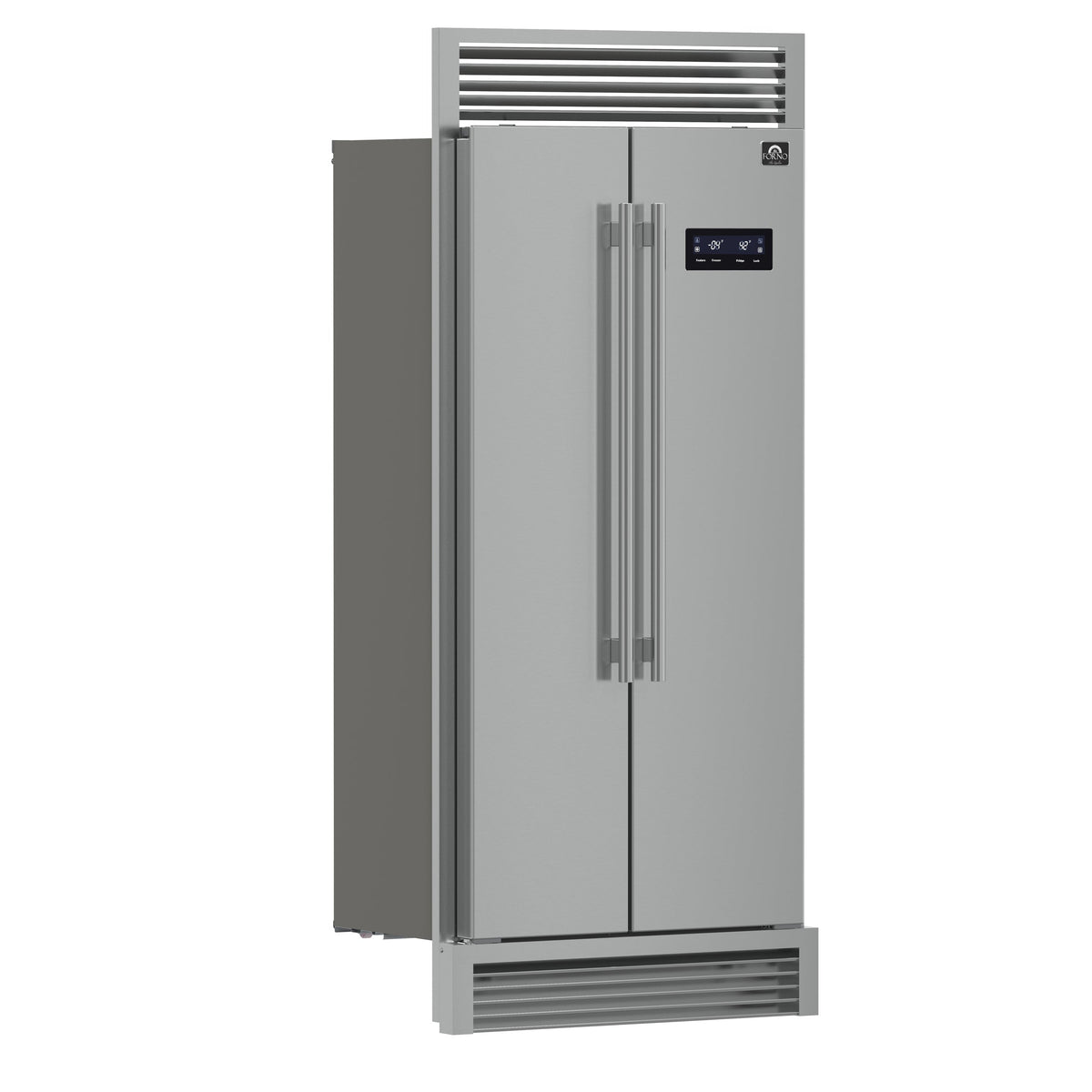 Forno Salerno 37-Inch Side-by-Side Refrigerator FFRBI1805-37SG – Stainless Steel VCM – Fridge FFRBI1805 37SG 2024 09 Angle