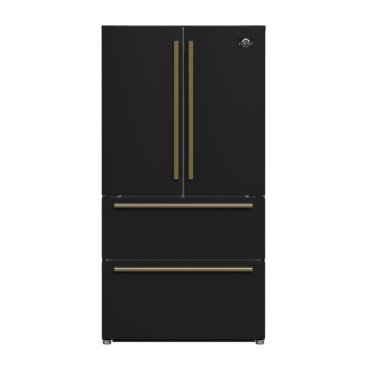 Forno Moena 36-Inch French Door Refrigerator FFRBI1820-36 – Black – Fridge FFRBI1820 36BLK 2024 09 Front