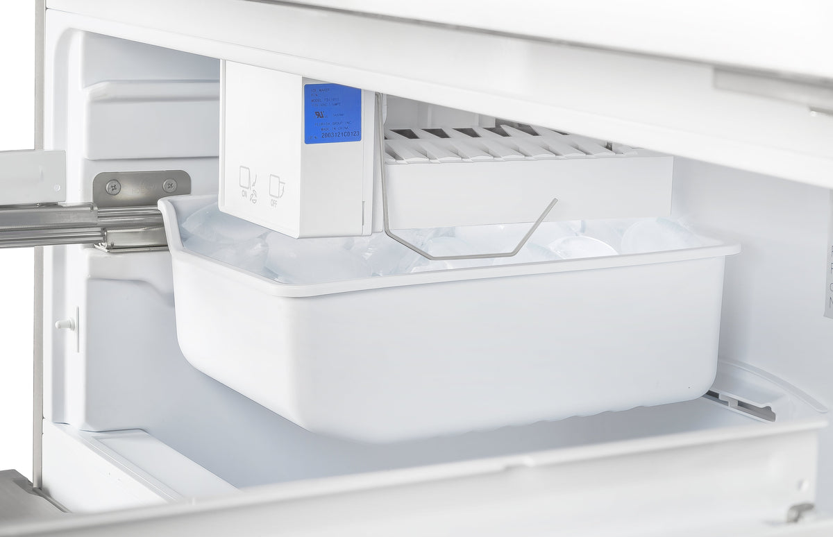 Forno Kitchen Appliance Package FBDL-003-05US – Stainless Steel – Fridge FFRBI1820 36SB Ice Maker Side View 2