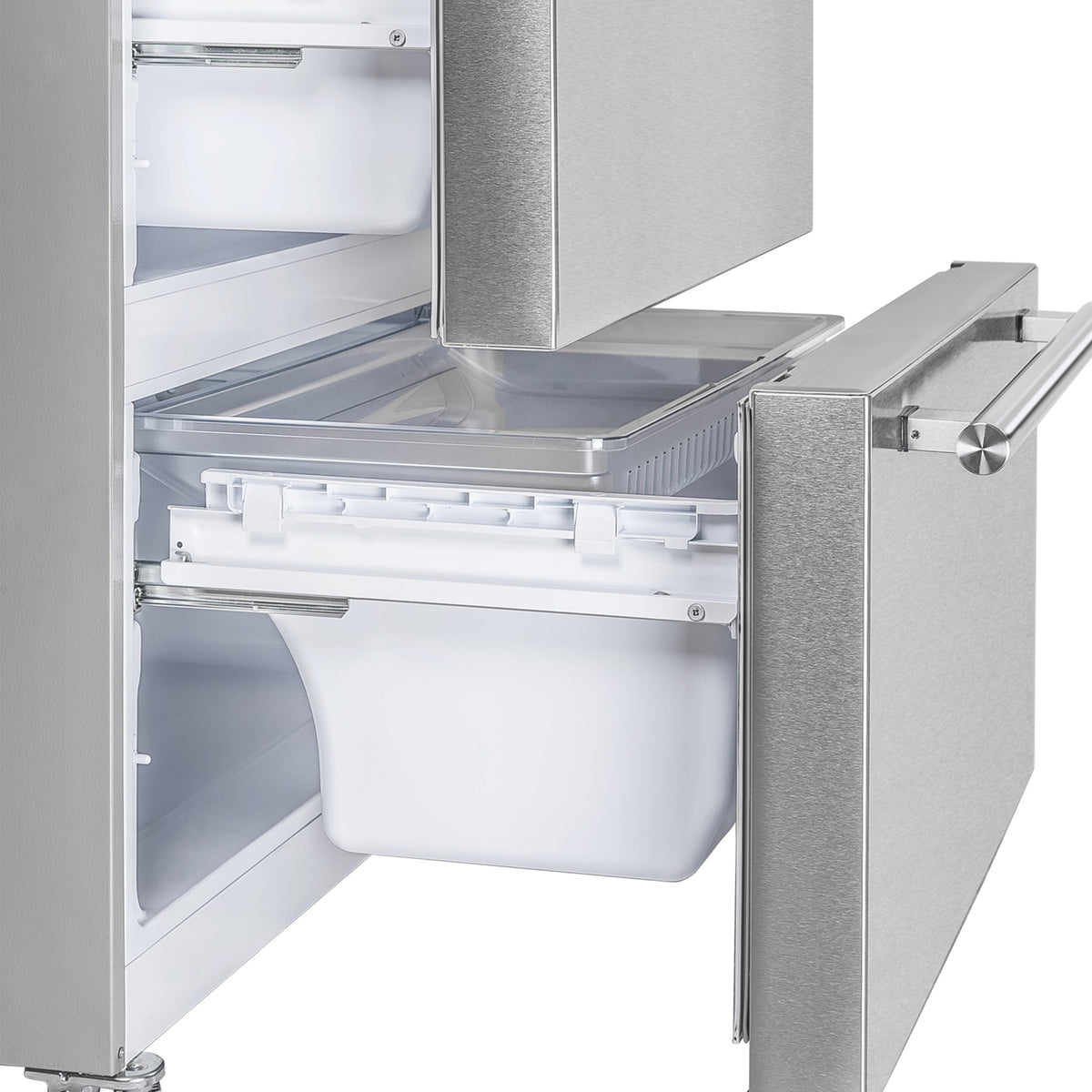 Forno Kitchen Appliance Package FBDL-020-02US – Stainless Steel – Fridge FFRBI1820 36S Side view drawer 2