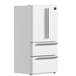 Forno Kitchen Appliance Package FBDL-003-09US – Stainless Steel – Fridge FFRBI1820 36WHT 2024 09 Ange