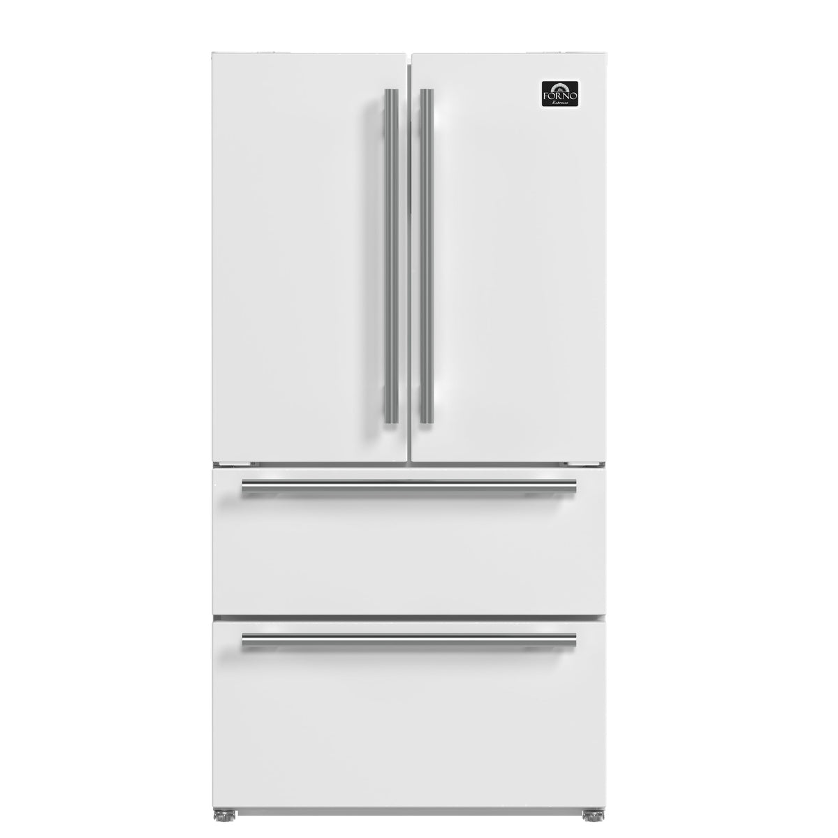 Forno Kitchen Appliance Package FBDL-003-09US – Stainless Steel – Fridge FFRBI1820 36WHT 2024 09 Front