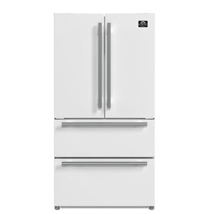 Forno Kitchen Appliance Package FBDL-003-09US – Stainless Steel – Fridge FFRBI1820 36WHT 2024 09 Front