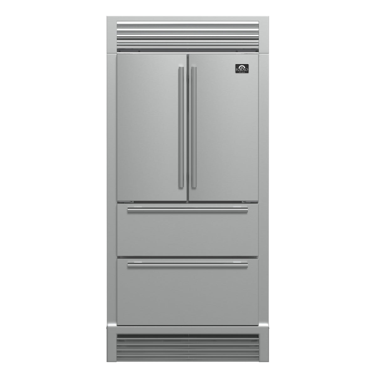 Forno Moena 40-Inch French Door Refrigerator FFRBI1820-40SG – Stainless Steel VCM – Fridge FFRBI1820 40SG 2024 09 Front