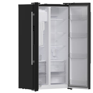 Forno Salerno 36-Inch Side-by-Side Refrigerator FFRBI1844-36 – Black – Fridge FFRBI1844 36BLK 2024 09 Angle Open