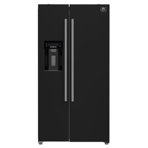 Forno Salerno 36-Inch Side-by-Side Refrigerator FFRBI1844-36 – Black – Fridge FFRBI1844 36BLK 2024 09 Front