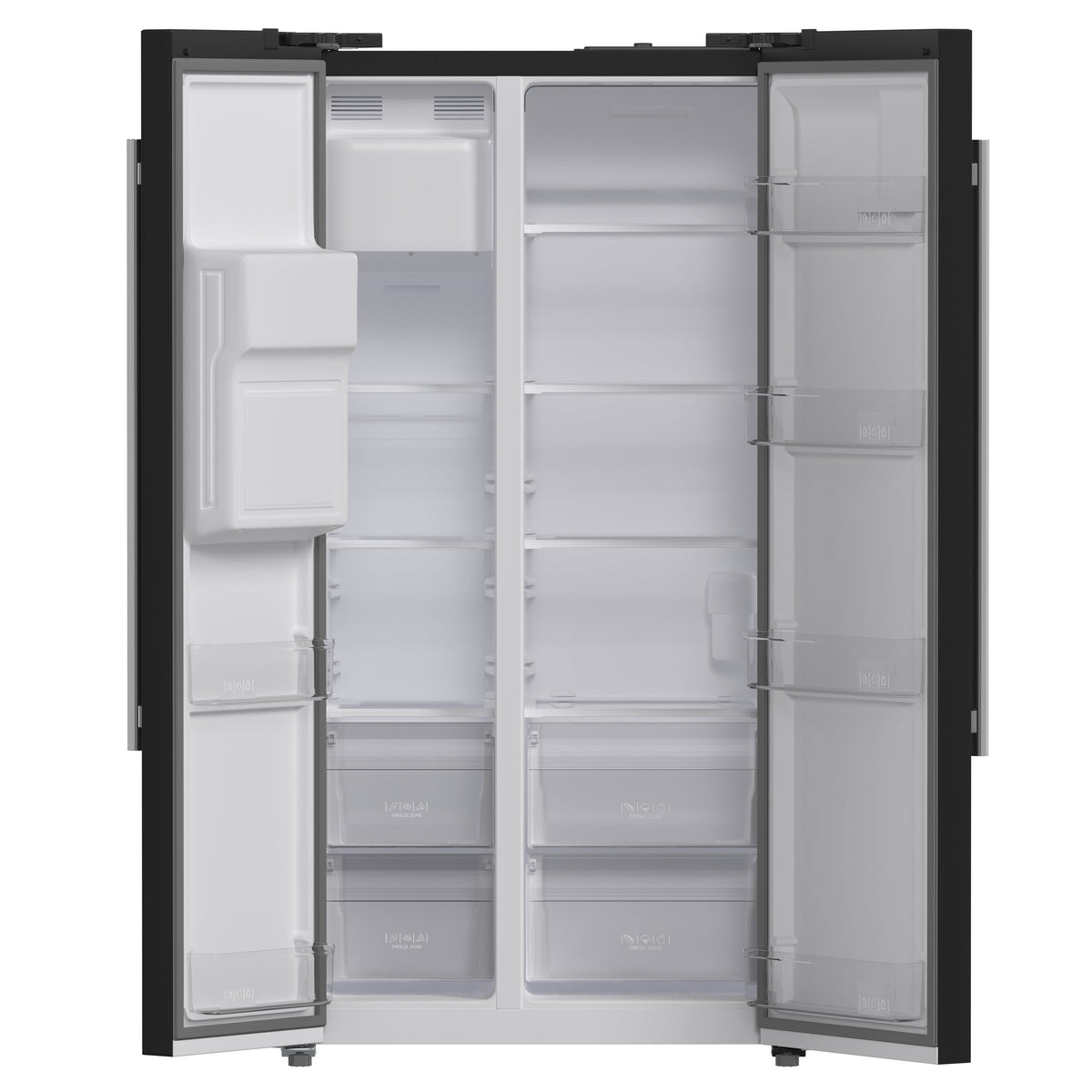 Forno Salerno 36-Inch Side-by-Side Refrigerator FFRBI1844-36 – Black – Fridge FFRBI1844 36BLK 2024 09 Front Open