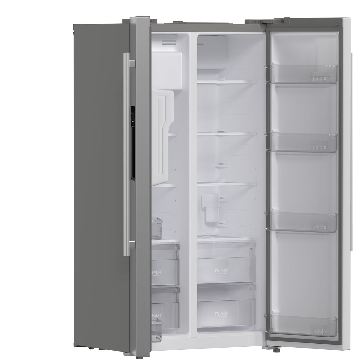 Forno Salerno 36-Inch Side-by-Side Refrigerator FFRBI1844-36SB – Stainless Steel VCM – Fridge FFRBI1844 36SB 2024 09 Angle Open