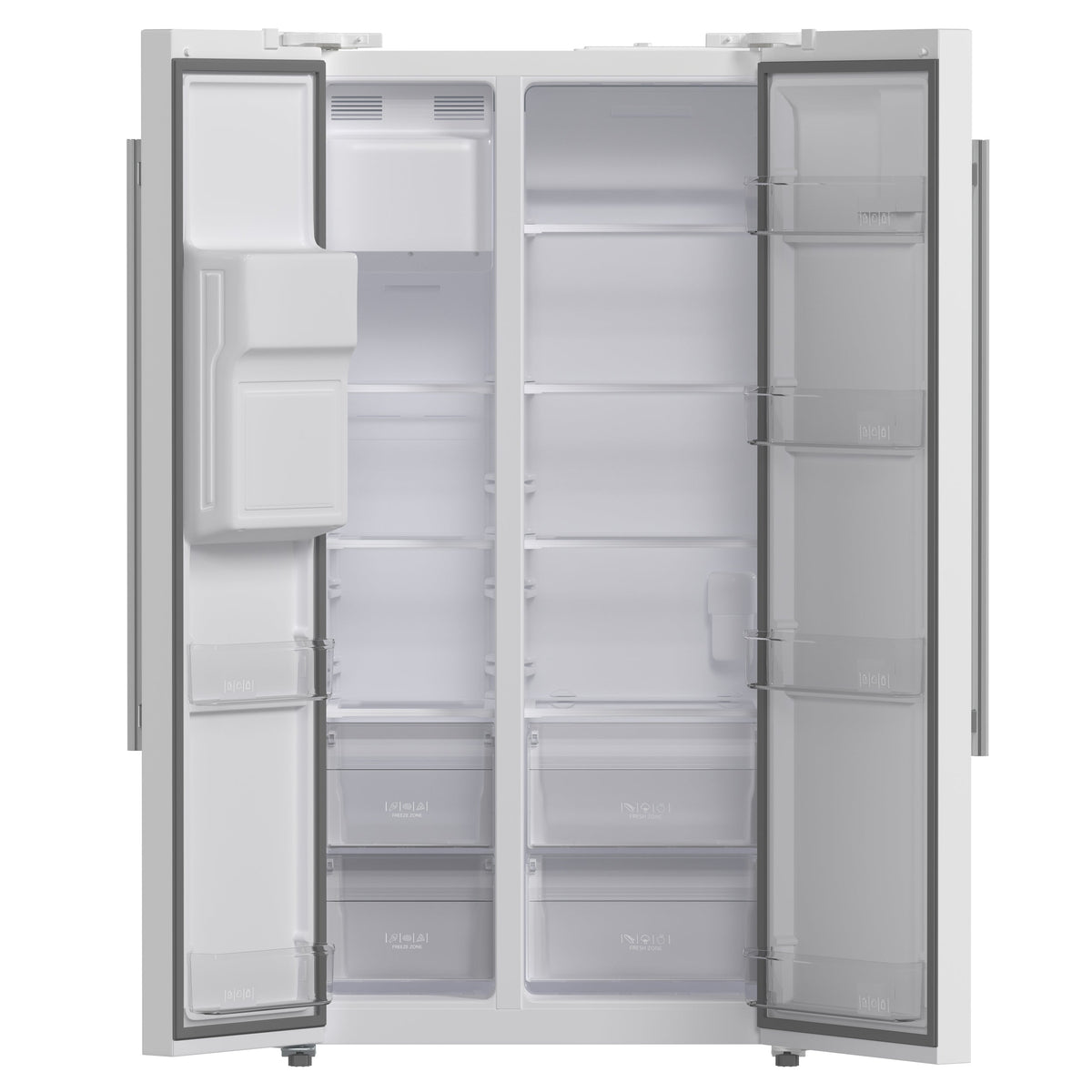 Forno Kitchen Appliance Package FBDL-003-10US – Stainless Steel – Fridge FFRBI1844 36WHT 2024 09 Front Open