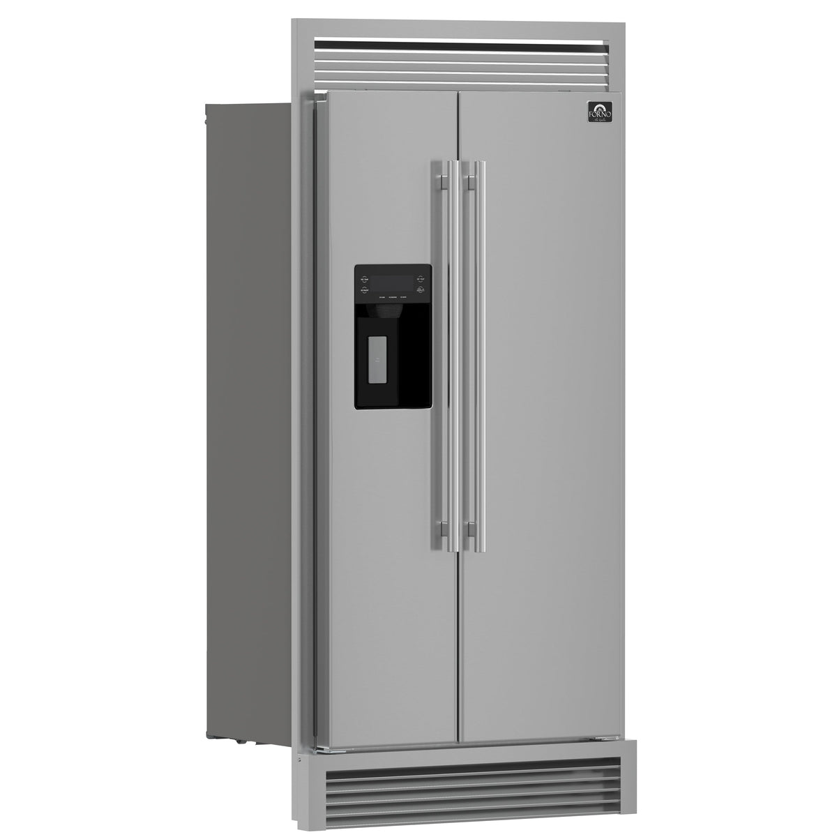 Forno Salerno 40-Inch Side-by-Side Refrigerator FFRBI1844-40SG – Stainless Steel VCM – Fridge FFRBI1844 40SG 2024 09 Angle
