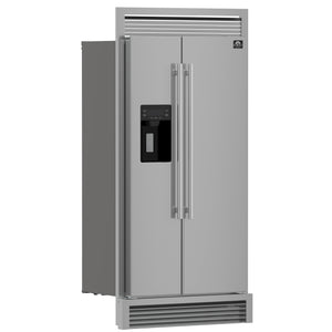 Forno Salerno 40-Inch Side-by-Side Refrigerator FFRBI1844-40SG – Stainless Steel VCM – Fridge FFRBI1844 40SG 2024 09 Angle