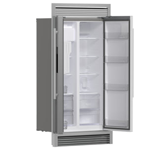 Forno Salerno 40-Inch Side-by-Side Refrigerator FFRBI1844-40SG – Stainless Steel VCM – Fridge FFRBI1844 40SG 2024 09 Angle Open