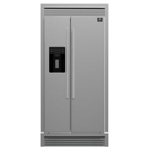 Forno Salerno 40-Inch Side-by-Side Refrigerator FFRBI1844-40SG – Stainless Steel VCM – Fridge FFRBI1844 40SG 2024 09 Front