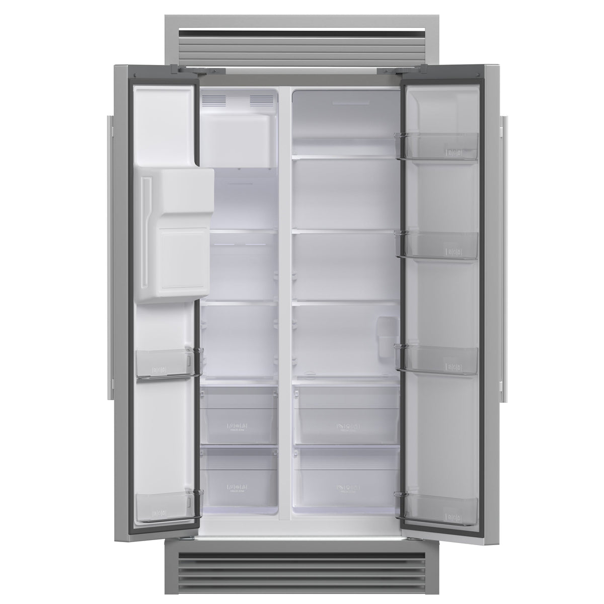 Forno Salerno 40-Inch Side-by-Side Refrigerator FFRBI1844-40SG – Stainless Steel VCM – Fridge FFRBI1844 40SG 2024 09 Front Open