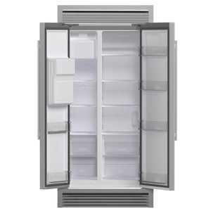 Forno Salerno 40-Inch Side-by-Side Refrigerator FFRBI1844-40SG – Stainless Steel VCM – Fridge FFRBI1844 40SG 2024 09 Front Open