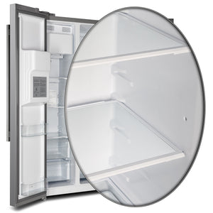 Forno Salerno 40-Inch Side-by-Side Refrigerator FFRBI1844-40SG – Stainless Steel VCM – Fridge FFRBI1844 40SG Glass Shelf Feature