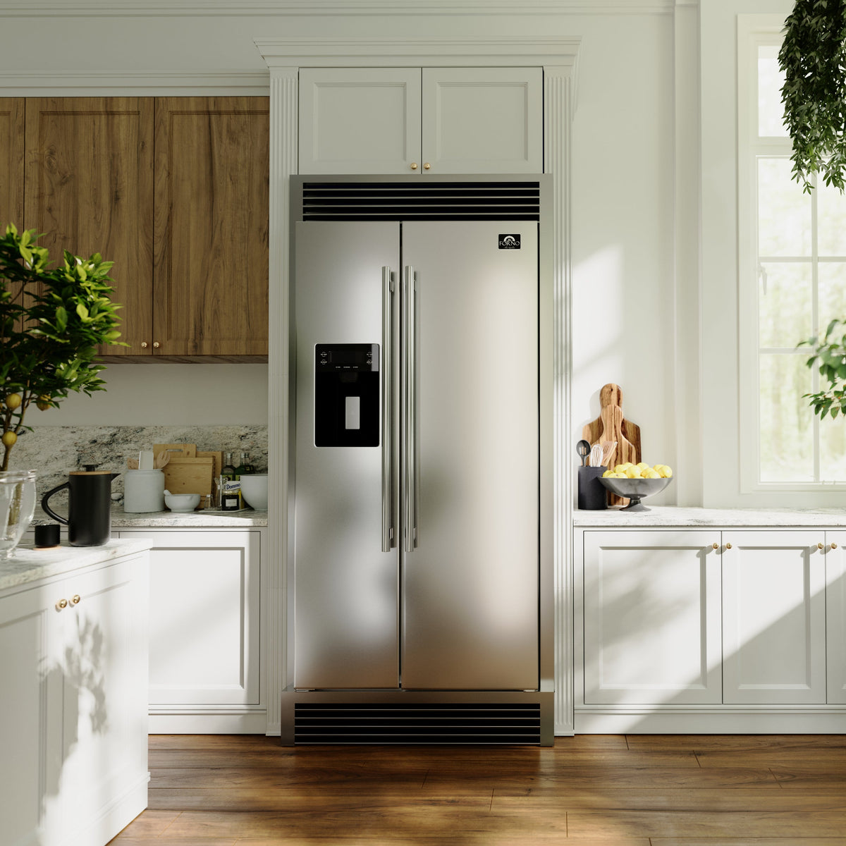 Forno Salerno 40-Inch Side-by-Side Refrigerator FFRBI1844-40SG – Stainless Steel VCM – Fridge FFRBI1844 40SG Lifestyle 20 282 29