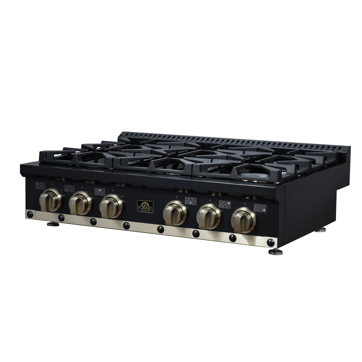Forno Ambassador 36-Inch Gas Cooktop FCTGS5799-36CPBLK – Black – Gas Cooktop FCTGS5799 36CPBLK Right Angle 2026 05 07