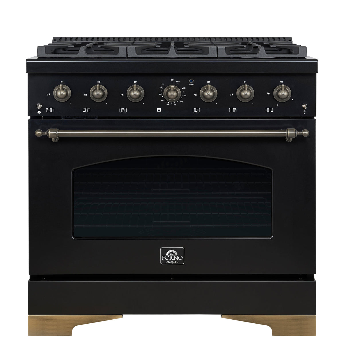 Forno Antico 36-Inch Gas Range FFSGS6219-36 – Black – Gas Range FFSGS6219 36BLK Front 2026 09 25