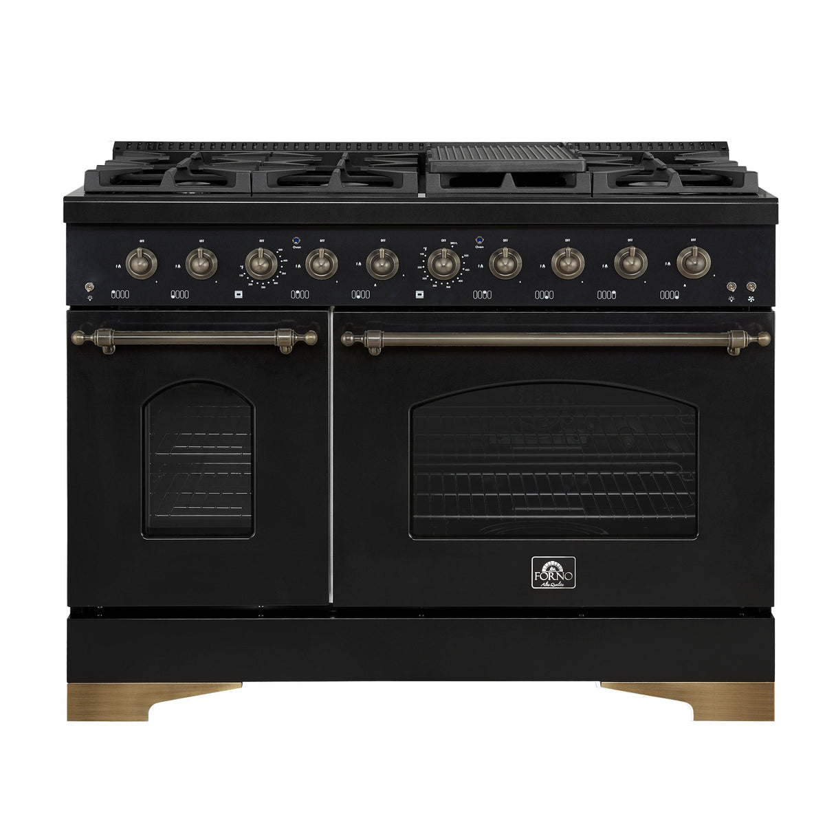 Forno Antico 48-Inch Gas Range FFSGS6219-48 – Black – Gas Range FFSGS6219 48BLK Front 2026 09 25