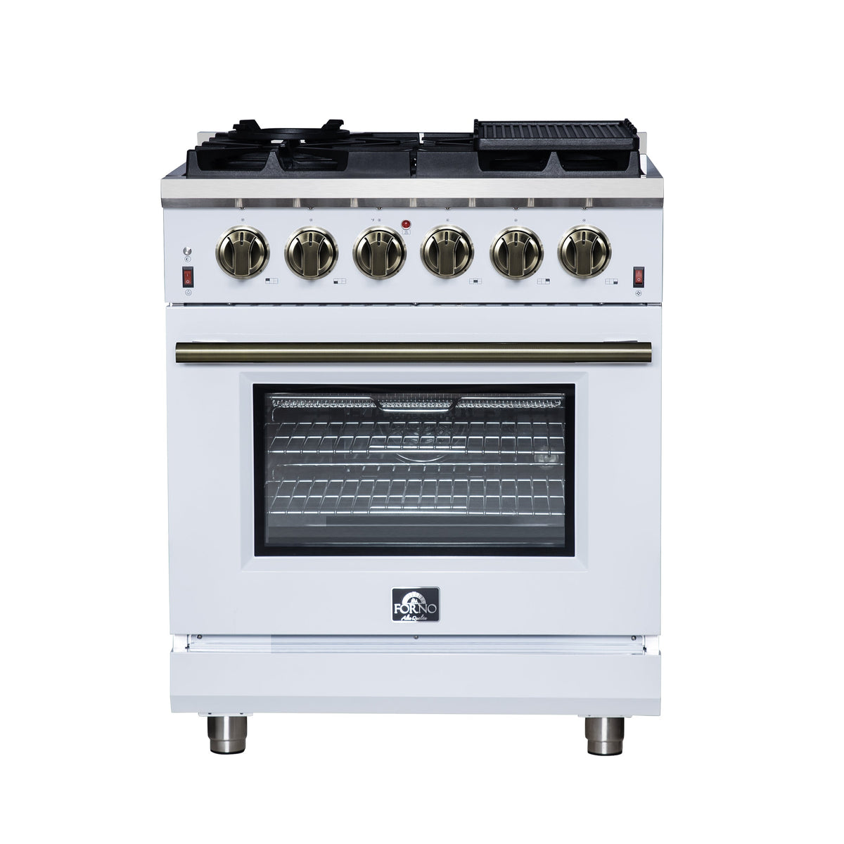 Forno Massimo 30-Inch Gas Range FFSGS6239-30 – White – Gas Range FFSGS6239 30WHT Front 2025 07 25