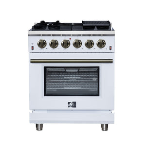 Forno Massimo 30-Inch Gas Range FFSGS6239-30 – White – Gas Range FFSGS6239 30WHT Front 2025 07 25