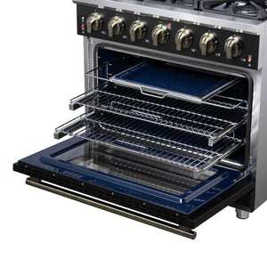 Forno Massimo 36-Inch Gas Range FFSGS6239-36 – Black – Gas Range FFSGS6239 36BLK Racks 2025 07 25