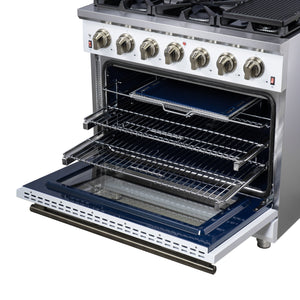 Forno Massimo 36-Inch Gas Range FFSGS6239-36 – White – Gas Range FFSGS6239 36WHT Racks 2025 07 25