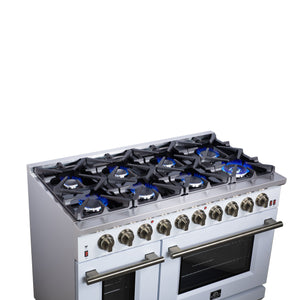 Forno Massimo 48-Inch Gas Range FFSGS6239-48 – White – Gas Range FFSGS6239 48WHT Cooktop Left Angle 2025 07 25