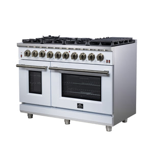 Forno Massimo 48-Inch Gas Range FFSGS6239-48 – White – Gas Range FFSGS6239 48WHT Right Angle 2025 07 25
