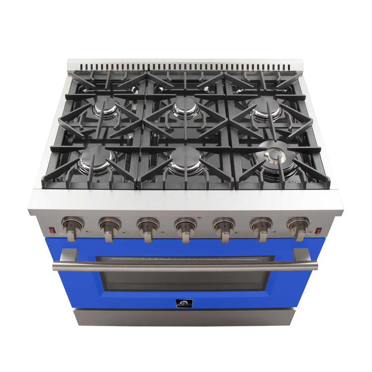 Forno Galiano 36-Inch Gas Range FFSGS6244-36BLU – Stainless Steel – Gas Range FFSGS6244 36BLU top blue door 2025 10 17