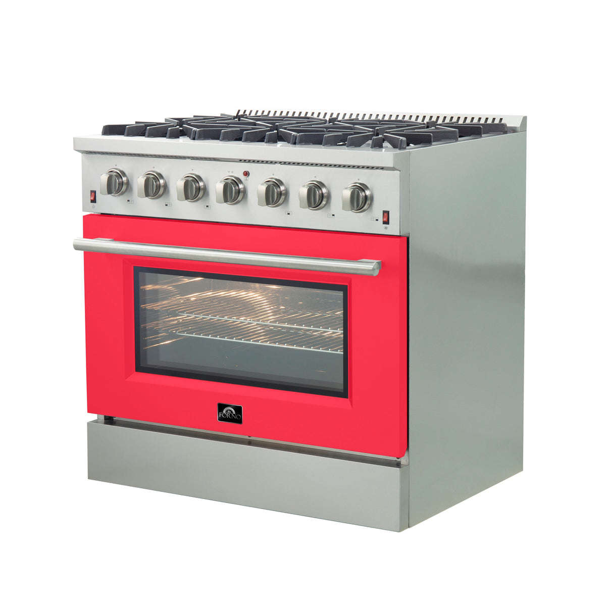Forno Galiano 36-Inch Gas Range FFSGS6244-36 – Red – Gas Range FFSGS6244 36RED angle red door 2025 10 17