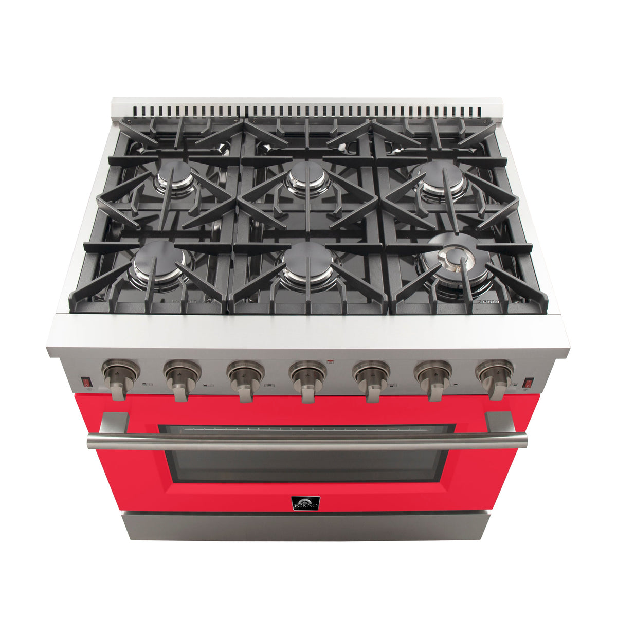 Forno Galiano 36-Inch Gas Range FFSGS6244-36 – Red – Gas Range FFSGS6244 36RED top red door 2025 10 17