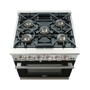Forno Capriasca 30-Inch Gas Range FFSGS6260-30 – Black – Gas Range FFSGS6260 30BLK cooktop black door 2025 10 16
