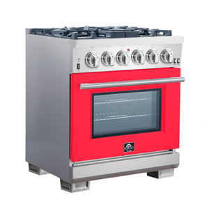 Forno Capriasca 30-Inch Gas Range FFSGS6260-30 – Red – Gas Range FFSGS6260 30RED angle red door 2025 10 17