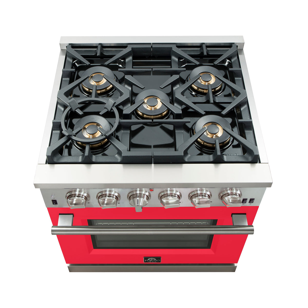 Forno Capriasca 30-Inch Gas Range FFSGS6260-30 – Red – Gas Range FFSGS6260 30RED cooktop red door 2025 10 17