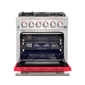 Forno Capriasca 30-Inch Gas Range FFSGS6260-30 – Red – Gas Range FFSGS6260 30RED front open red door 2025 10 17