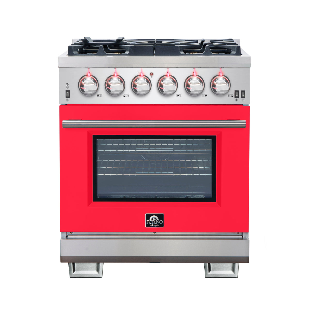 Forno Capriasca 30-Inch Gas Range FFSGS6260-30 – Red – Gas Range FFSGS6260 30RED front red door 2025 10 17