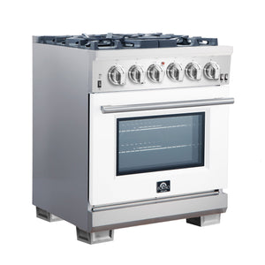 Forno Capriasca 30-Inch Gas Range FFSGS6260-30 – White – Gas Range FFSGS6260 30WHT angle white door 2025 10 17