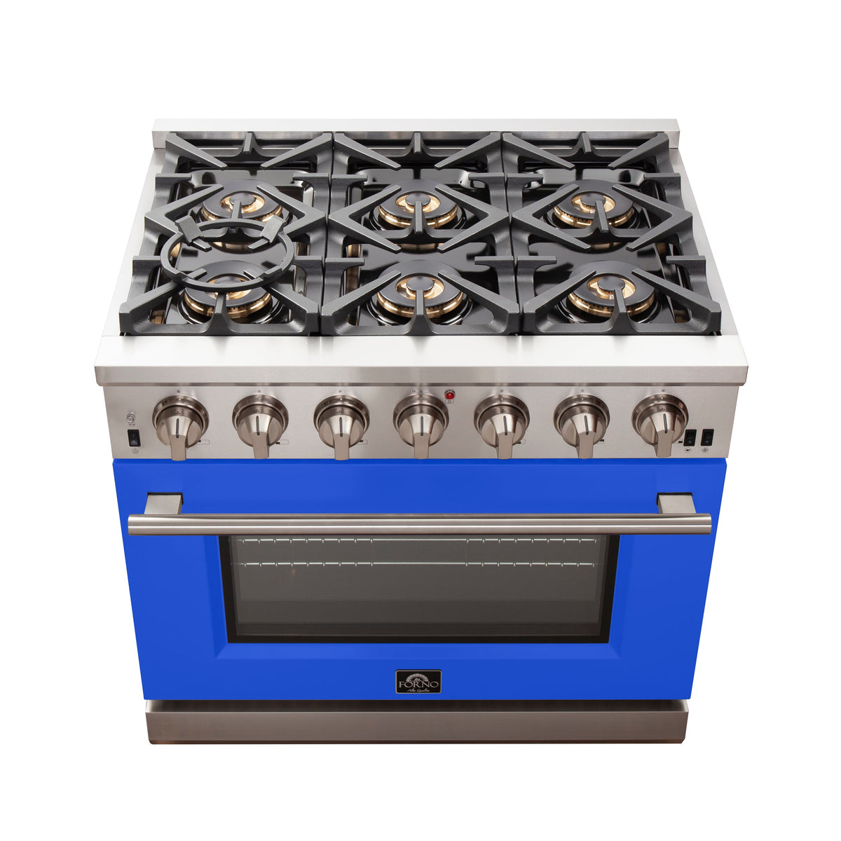 Forno Capriasca 36-Inch Gas Range FFSGS6260-36BLU – Stainless Steel – Gas Range FFSGS6260 36BLU top blue door 2025 10 17