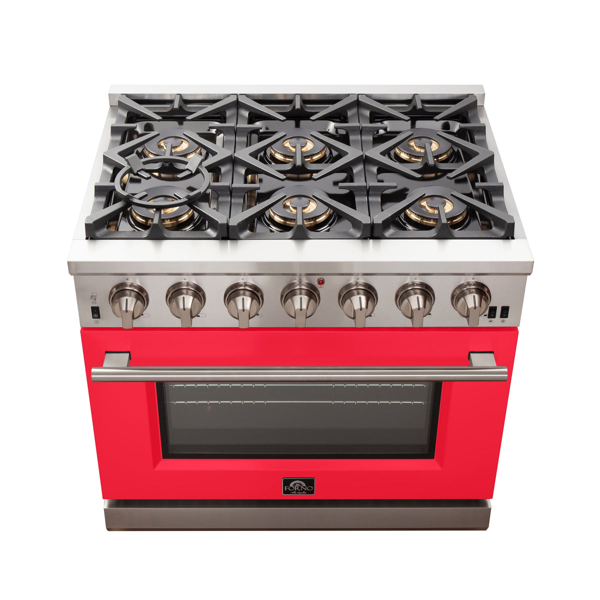 Forno Capriasca 36-Inch Gas Range FFSGS6260-36 – Red – Gas Range FFSGS6260 36RED top red door 2025 10 17