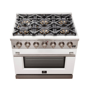 Forno Capriasca 36-Inch Gas Range FFSGS6260-36 – White – Gas Range FFSGS6260 36WHT top white door 2025 10 17
