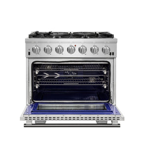 Forno Capriasca 36-Inch Gas Range FFSGS6260-36 – Stainless Steel – Gas Range FFSGS6260 36 Front Opened 2025 08 06