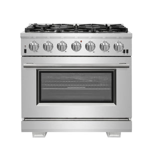 Forno Capriasca 36-Inch Gas Range FFSGS6260-36 – Stainless Steel – Gas Range FFSGS6260 36 Front 2025 08 06