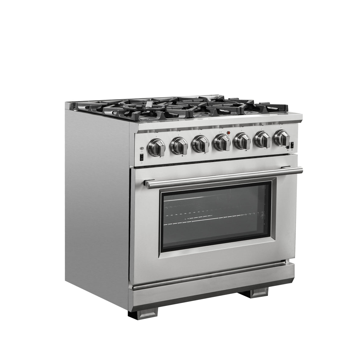 Forno Capriasca 36-Inch Gas Range FFSGS6260-36 – Stainless Steel – Gas Range FFSGS6260 36 Left Angle 2025 08 06