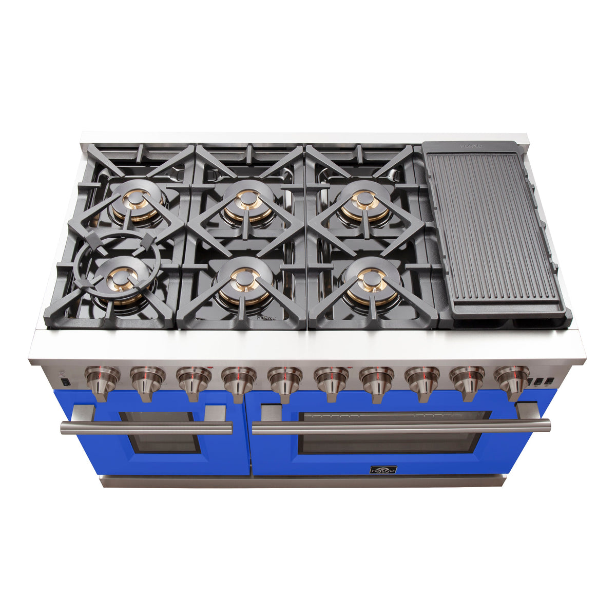 Forno Capriasca 48-Inch Gas Range FFSGS6260-48BLU – Stainless Steel – Gas Range FFSGS6260 48BLU top blue door 2025 10 17