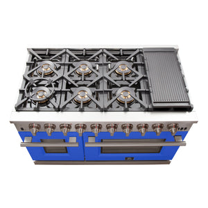 Forno Capriasca 48-Inch Gas Range FFSGS6260-48BLU – Stainless Steel – Gas Range FFSGS6260 48BLU top blue door 2025 10 17