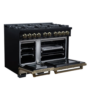 Forno Ambassador 48-Inch Gas Range FFSGS6299-48CPBLK – Black – Gas Range FFSGS6299 48CPBLK Left Angle Open 2026 05 01