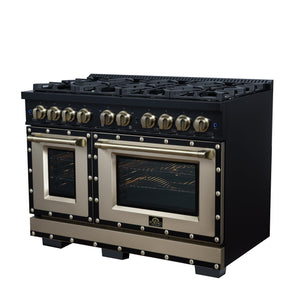 Forno Ambassador 48-Inch Gas Range FFSGS6299-48CPBLK – Black – Gas Range FFSGS6299 48CPBLK Right Angle 2026 05 01