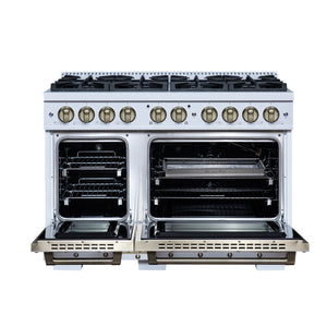 Forno Ambassador 48-Inch Gas Range FFSGS6299-48CPWHT – White – Gas Range FFSGS6299 48CPWHT Front Open 2026 05 01